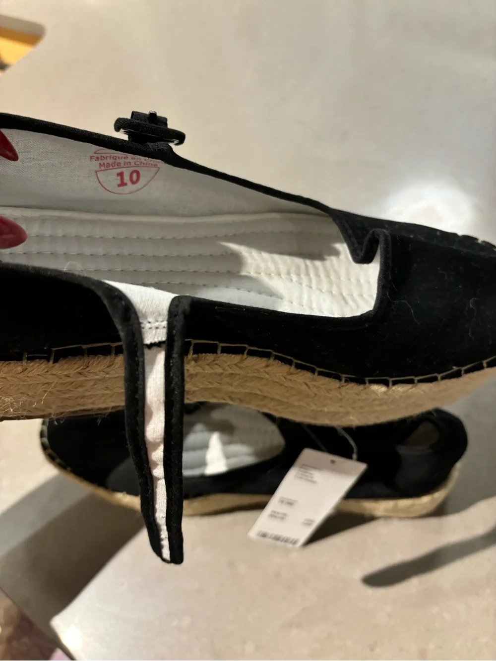 Urban Outfitters Black Canvas Espadrille Mary Jane Platform Shoes